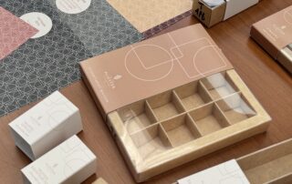 Fourreau et emballage tablette pour la chocolaterie Maison Pliester